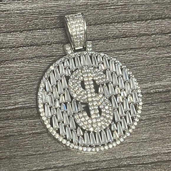 025 Sterling Silver CZ Diamond $ Charm - Picture 3 of 5